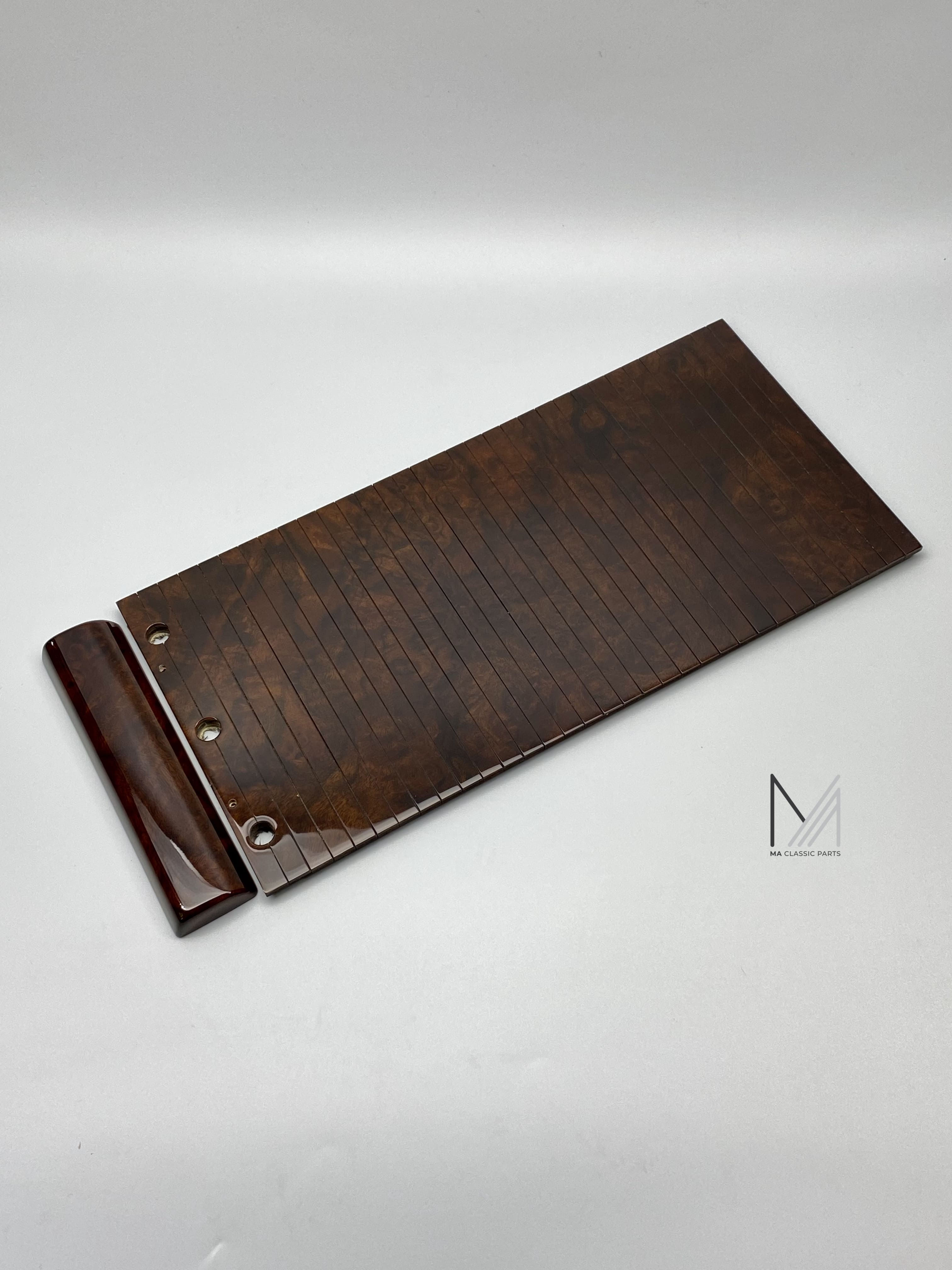 Wurzelholz Rollobox Jalousie Einzelsitzanlage hinten für Mercedes Benz W124 center console cover rolloblind burl wood root