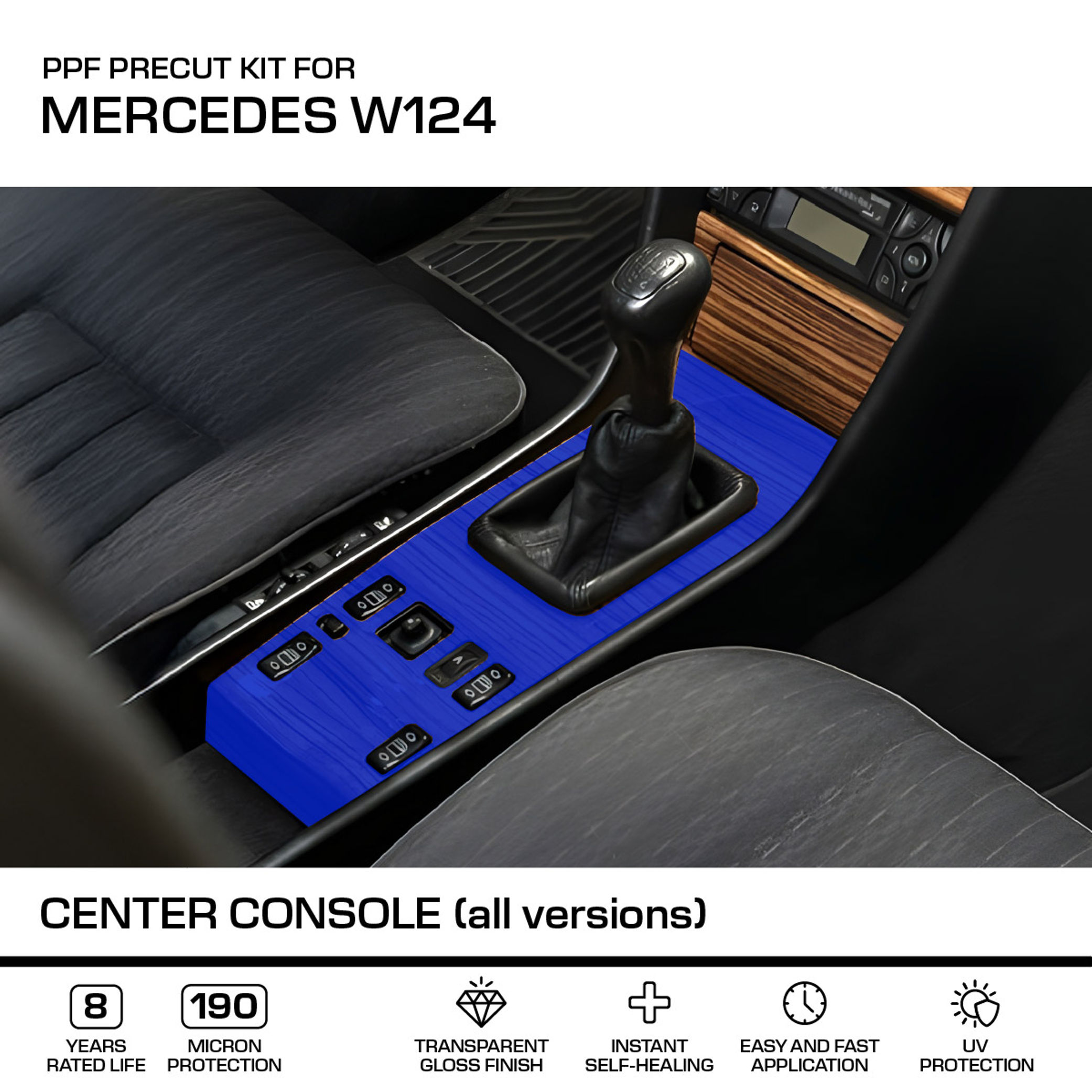 Mercedes-Benz Mittelkonsole - PPF Lackschutzfolie alle Ausführung W124 - A1246833037 Sollten Sie weitere Fragen haben