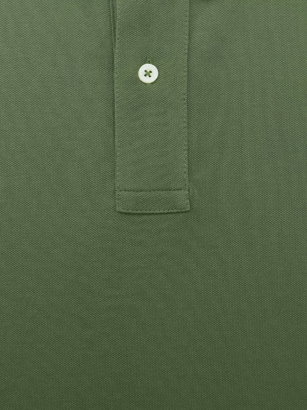 Miniatura: Polo in cotone Piquet - color Verde in tinta unita