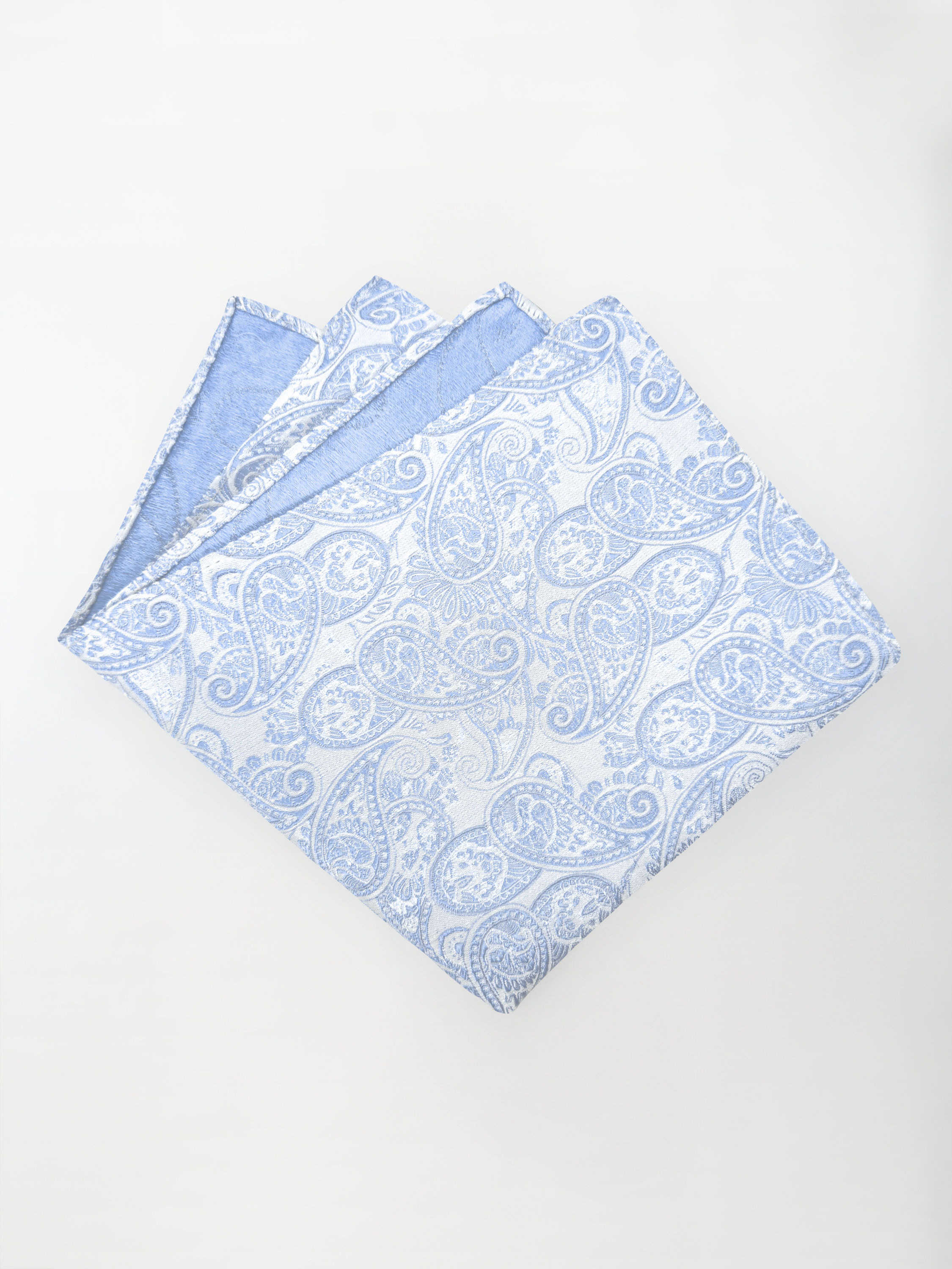 Pochette trama Damascato Cashmere - color Azzurro e perla