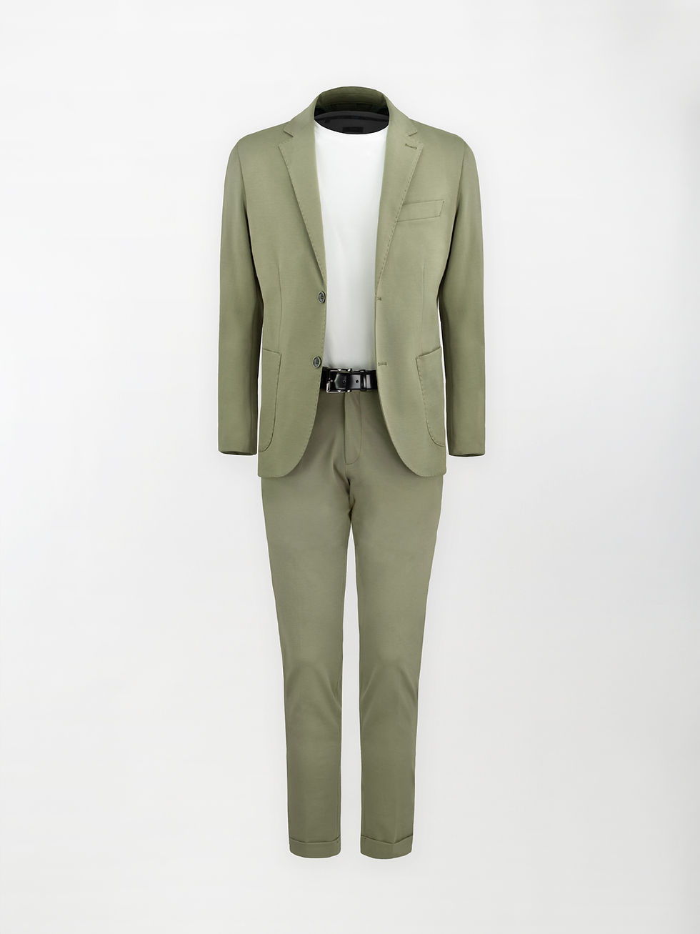 Miniatura: Pantalone sportivo Punto Milano - Color Verde Salvia - Slim fit Fondo finito