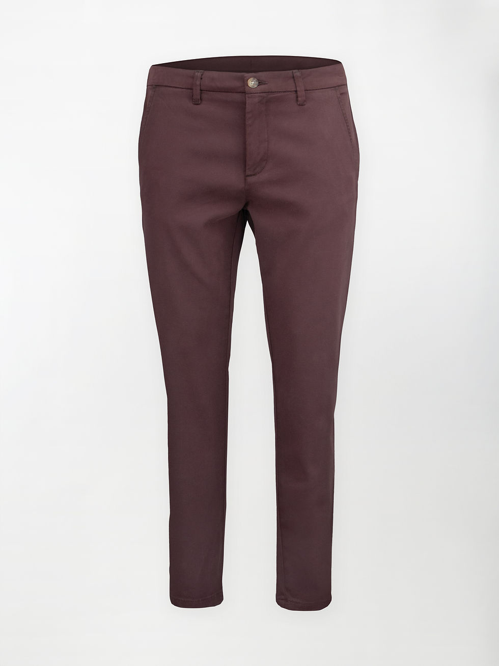 Pantalone Chino Bull in Cotone Stretch - Bordeaux - Regular Comfort fit