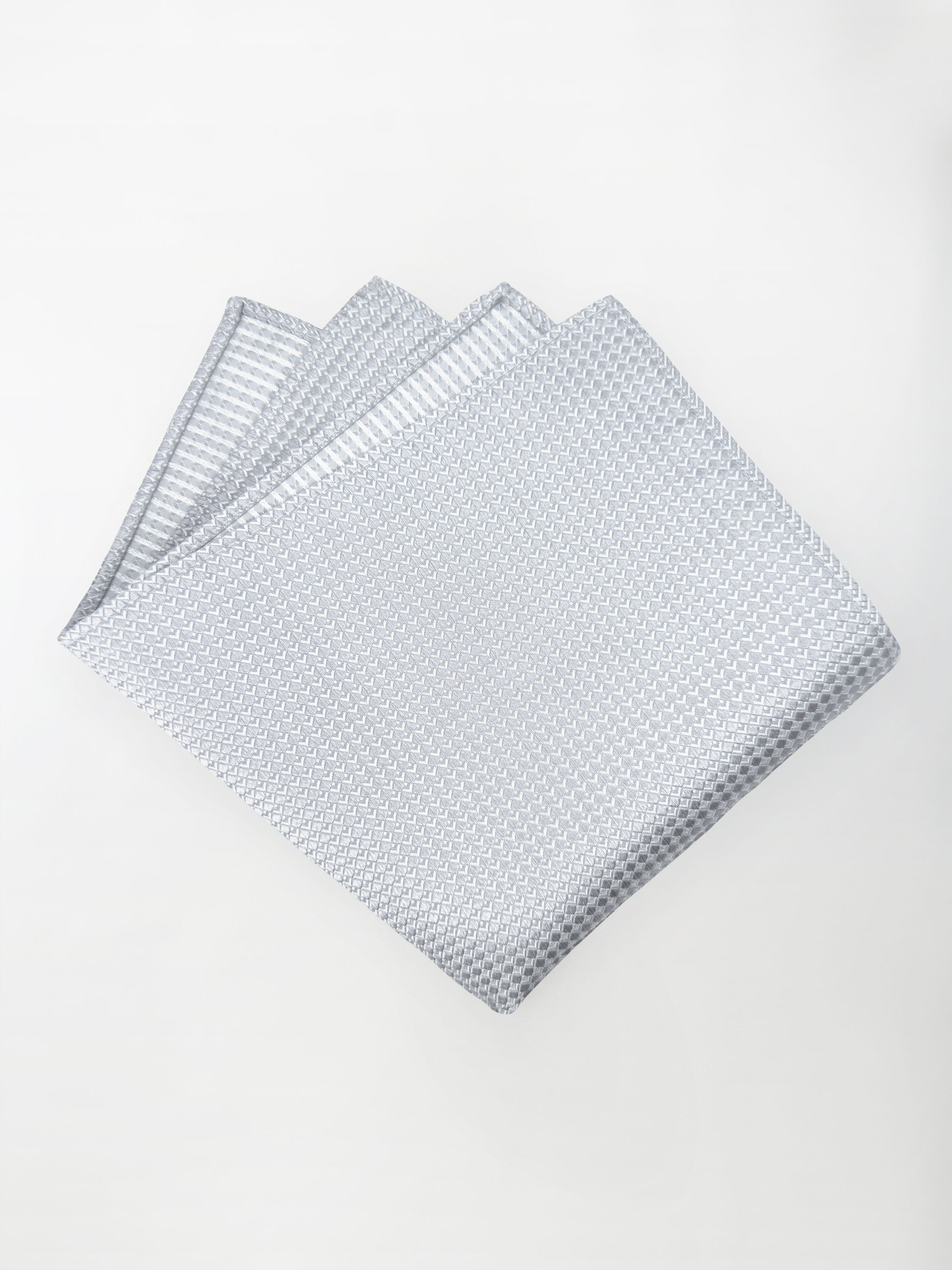 Pochette unita con microfantasia geometrica a quadri - color Argento