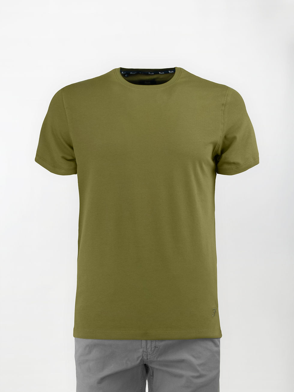 Miniatura: T-Shirt in cotone elasticizzato - Color Verde Oliva - Slim fit