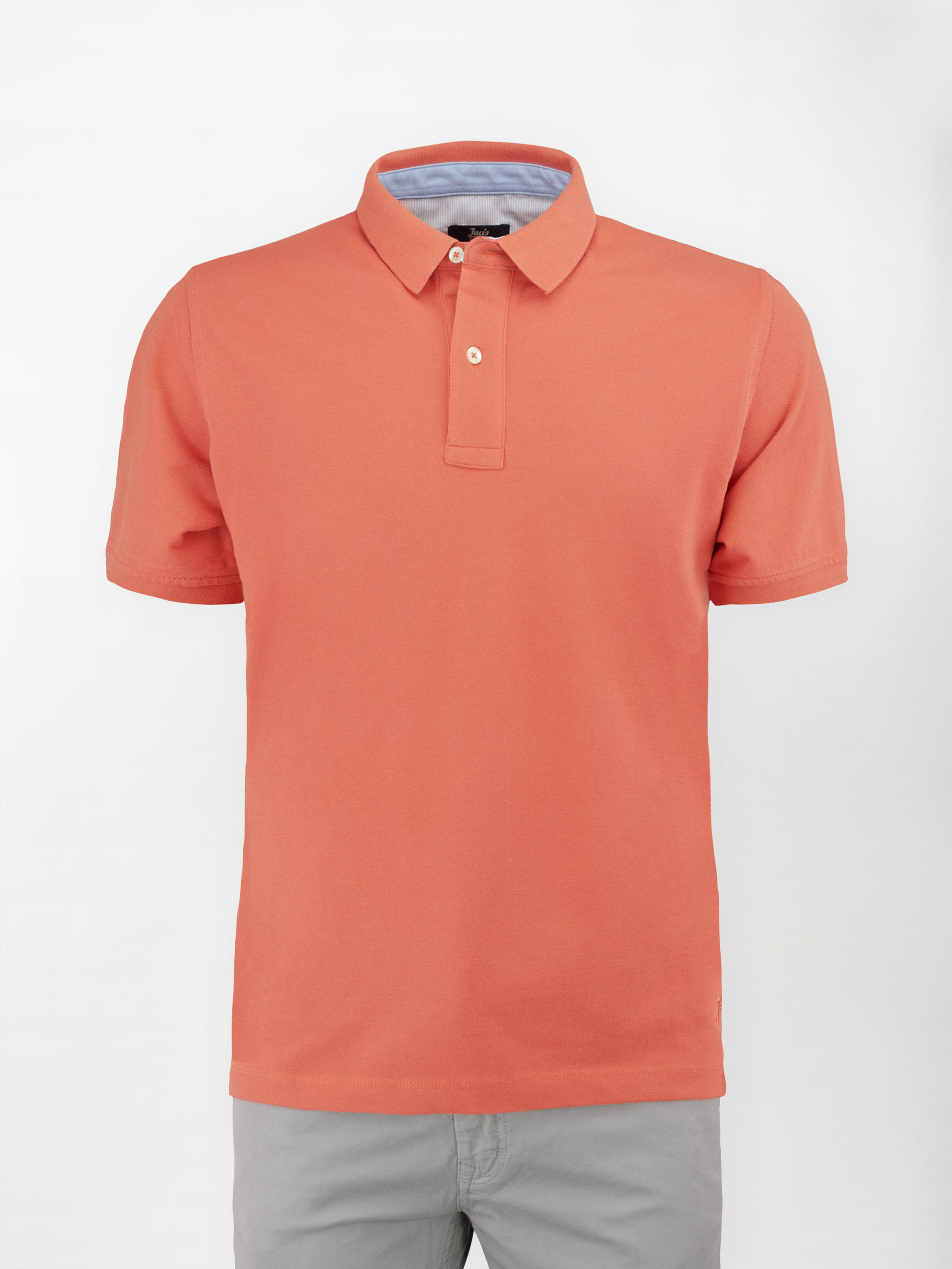 Polo in cotone Piquet - color Arancio ruggine in tinta unita