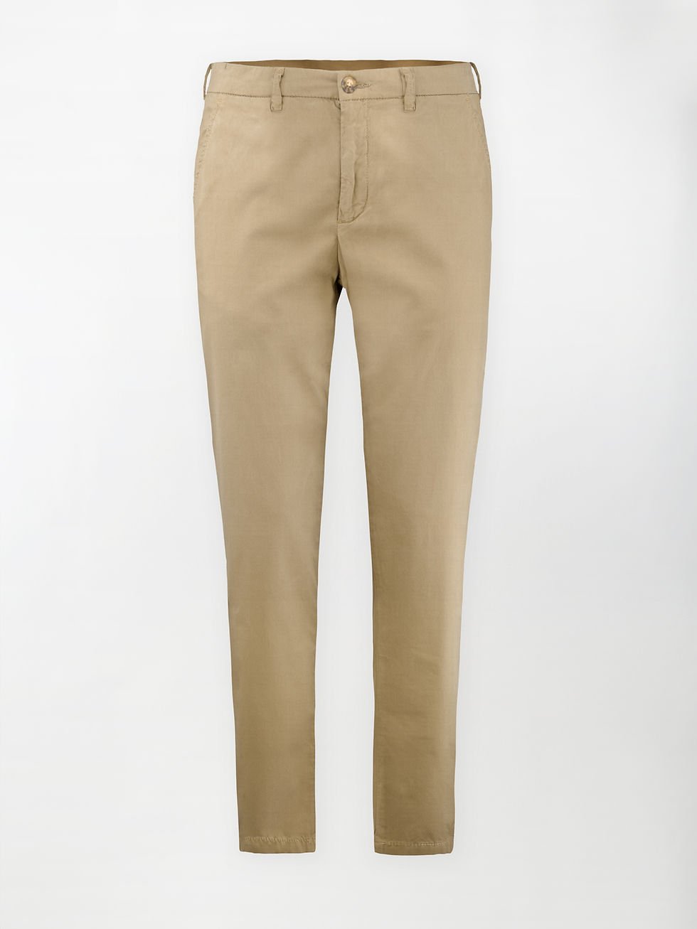 Miniatura: Pantalone Dobby in Cotone Elasticizzato - Color Corda - Slim Fit