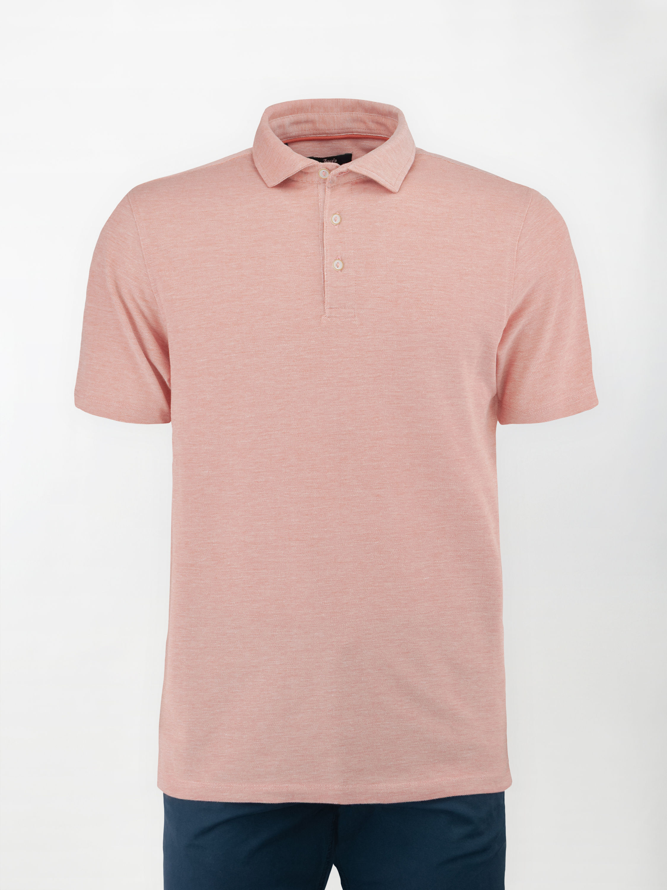 Polo in cotone Oxford - color Arancio salmone melange