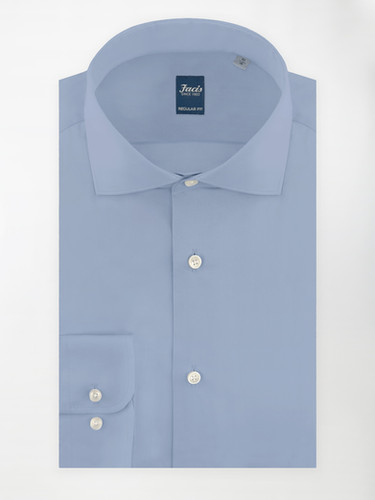Camicia Collo Francese Azzurro Intenso - Custom Fit - Cotone Popeline |  Facis 1932 | Milano