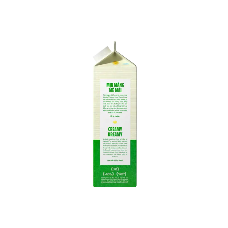 Product Pakaging Content - Vinamilk Green Farm Thanh Trùng