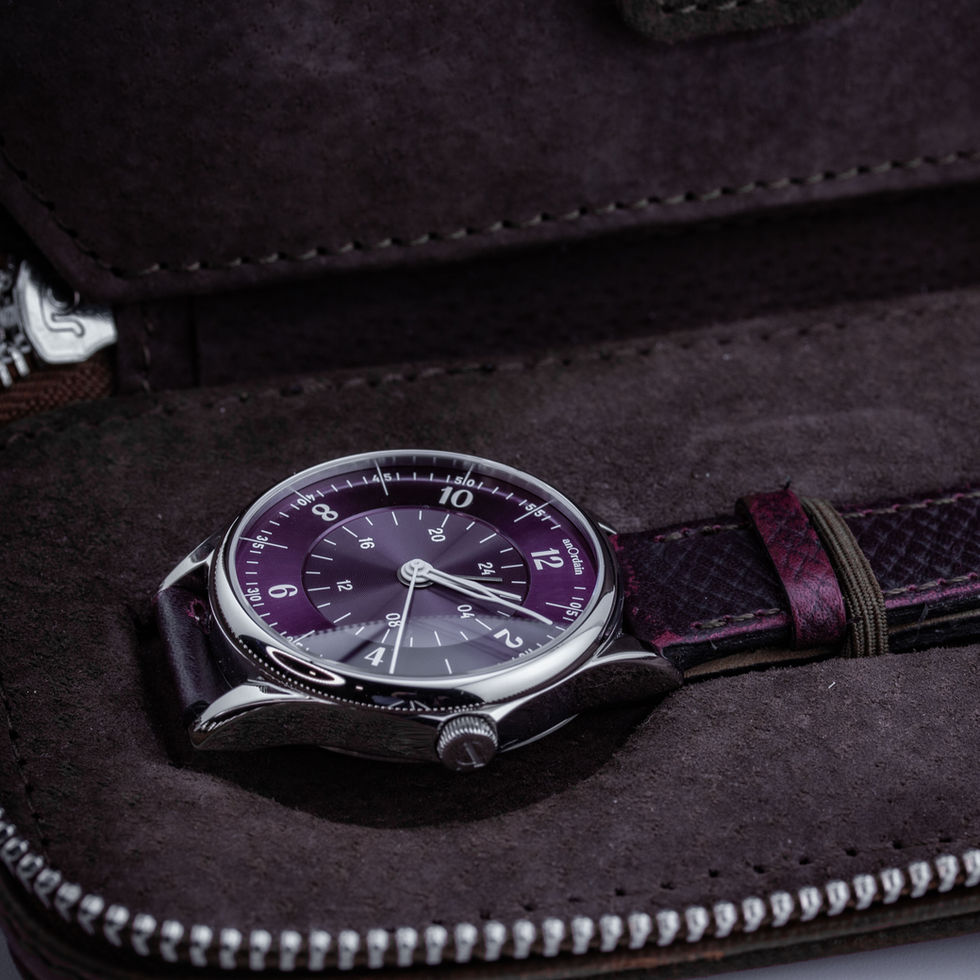 anOrdain Model 1 Fabrik GMT in box zoomed in