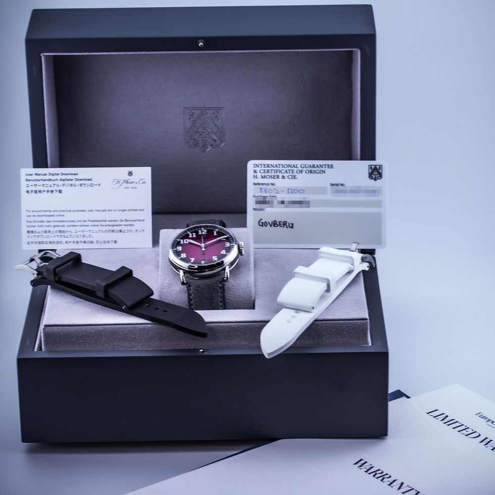 H. Moser & Cie. Heritage Dual Time Ref. 8800-1200 in box with papers