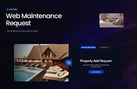 Web Maintenance Request form for Property Add Request