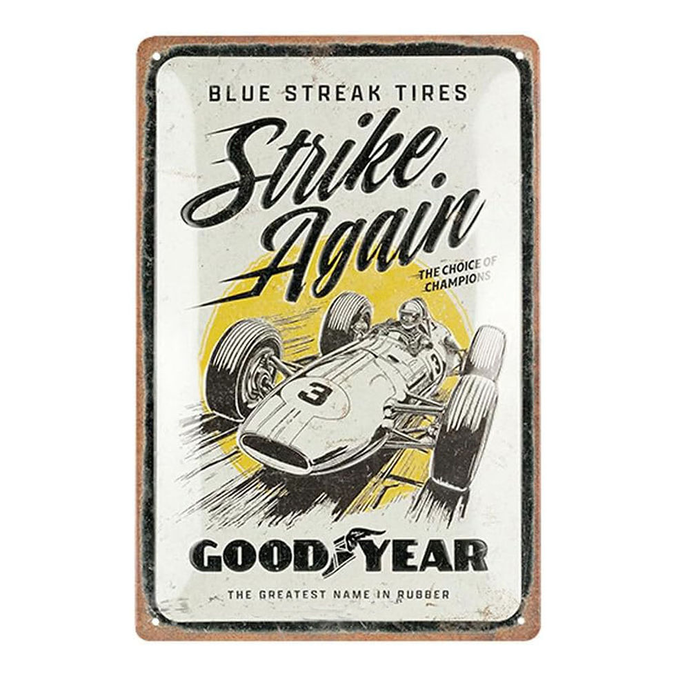 Plaque rétro, 20 x 30 cm, Goodyear – Blue Strikes again