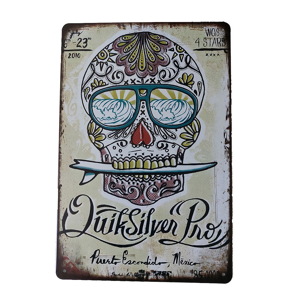 Plaque métal rétro, 20 x 30 cm, Quiksilver Pro