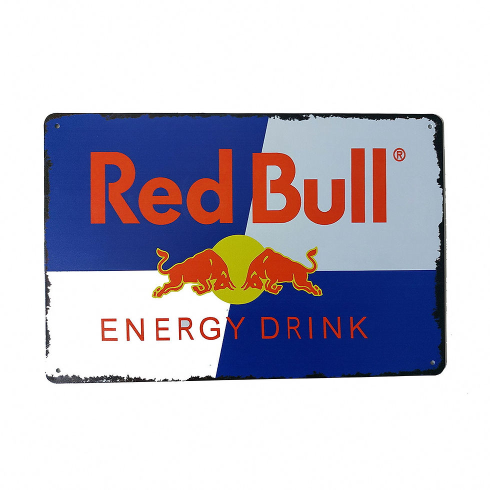 Plaque métal rétro, 20 x 30 cm, Red Bull