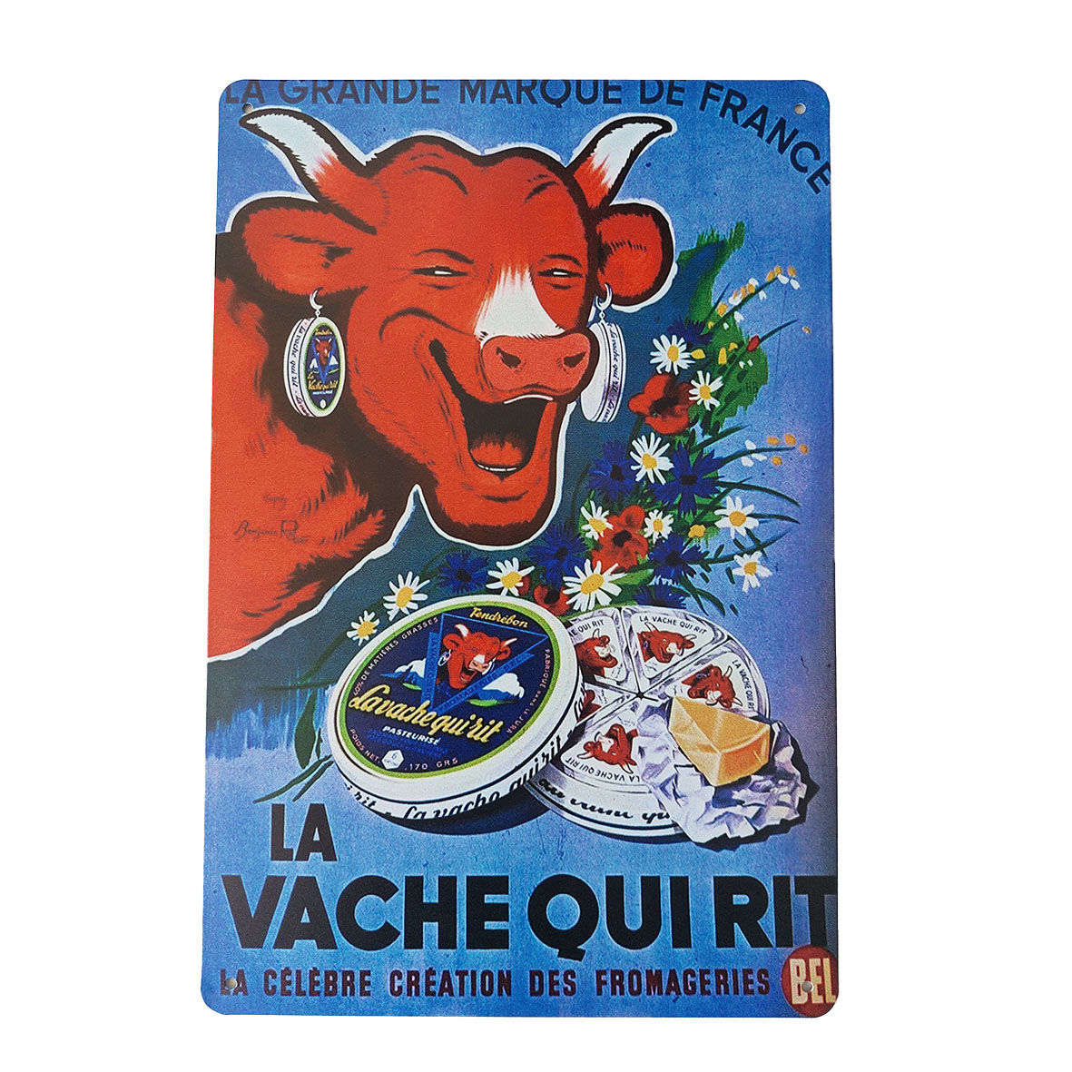 Plaque métal rétro, 20 x 30 cm, La vache qui rit