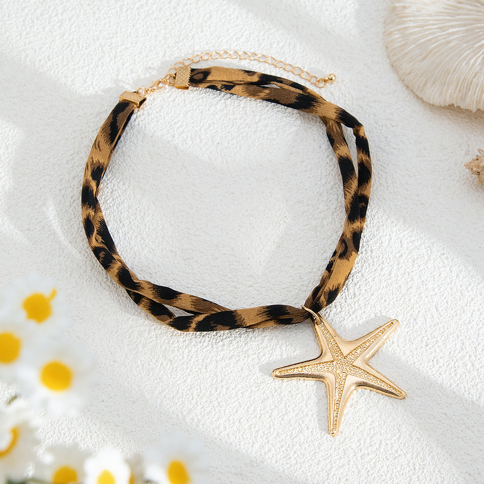 Thumbnail: Leopard Scarf & Golden Starfish Choker