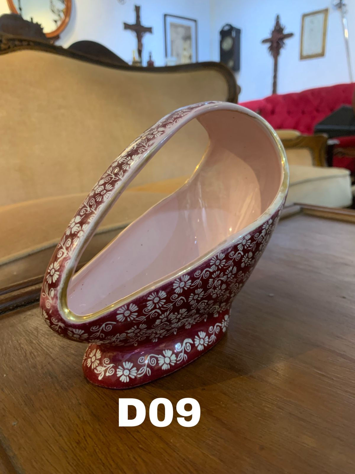 Floreira em porcelana rosa