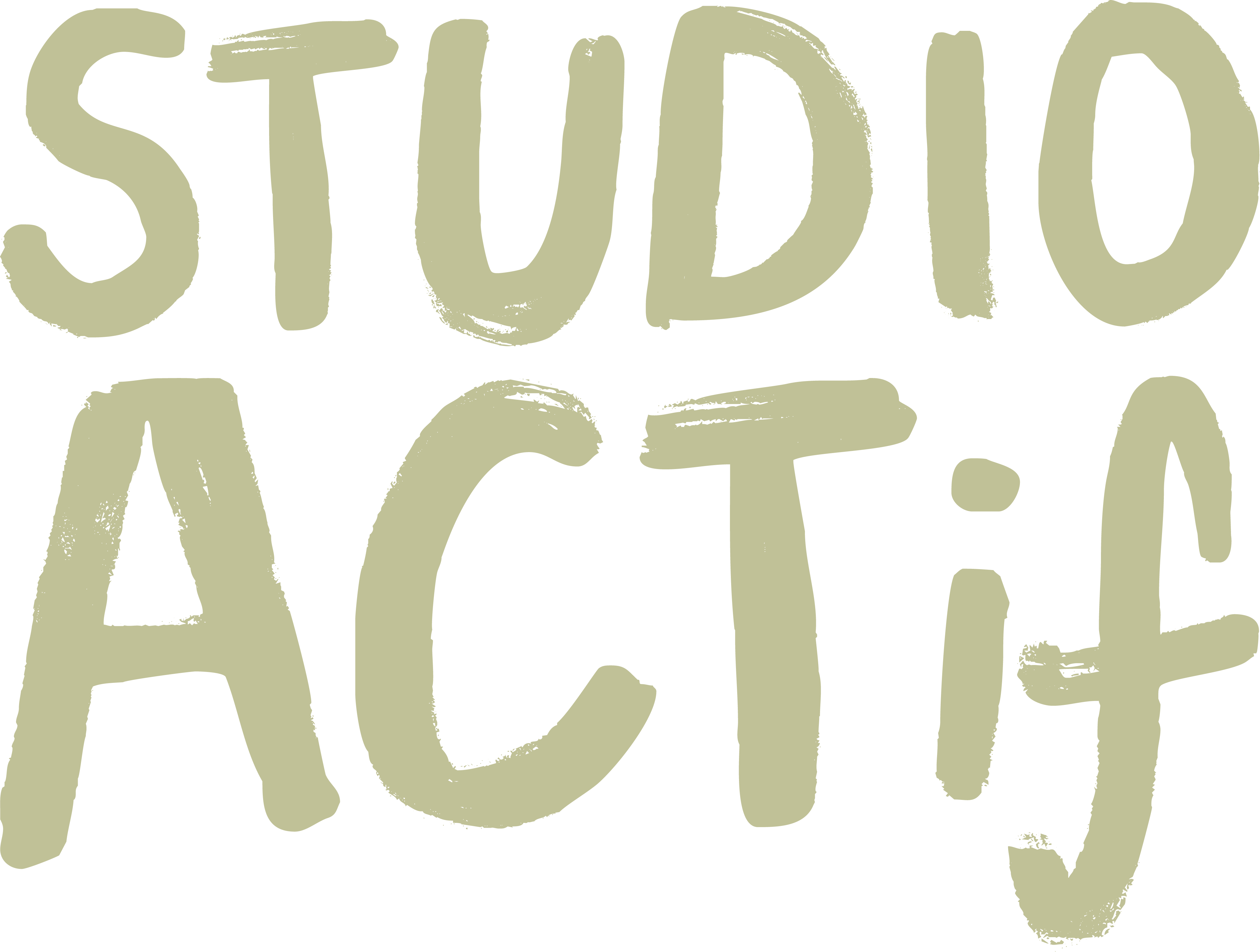 Logo van Studio ACTif in handgeschreven stijl met zachte groentint, symbool voor een toegankelijke en persoonlijke aanpak in gezondheid en beweging.