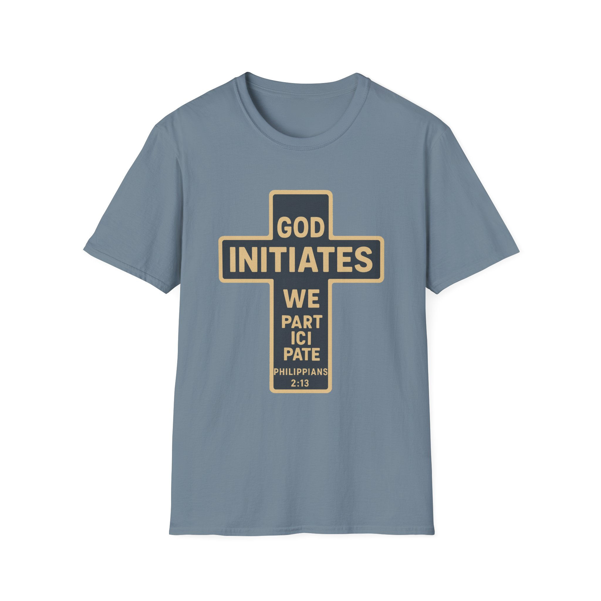God Initiates Cross T-Shirt – Philippians 2:13 Inspirational Christian Tee