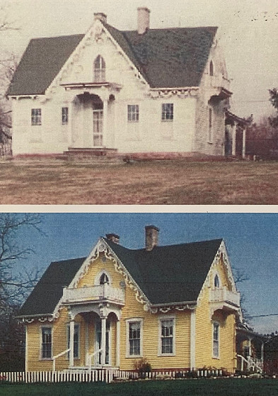 Before and after photo of the restore Benson & Kane home.