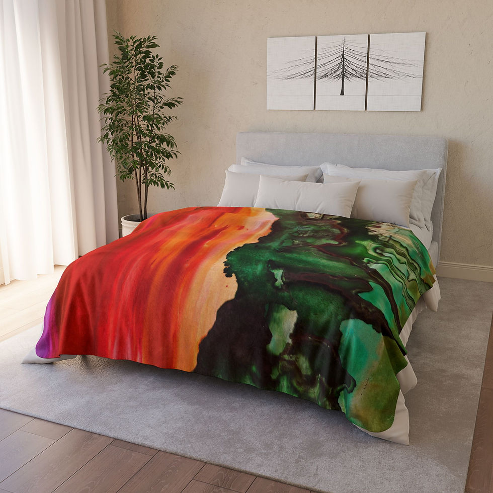 Thumbnail: Vibrant Sunset Fleece Sherpa Blanket