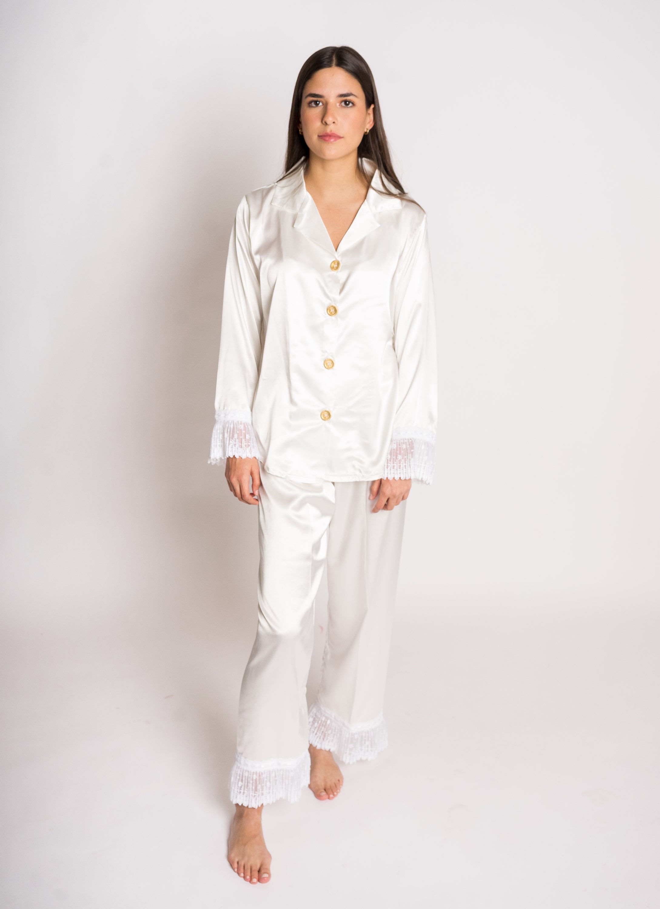 Set pj de pantalon con encaje en vistas