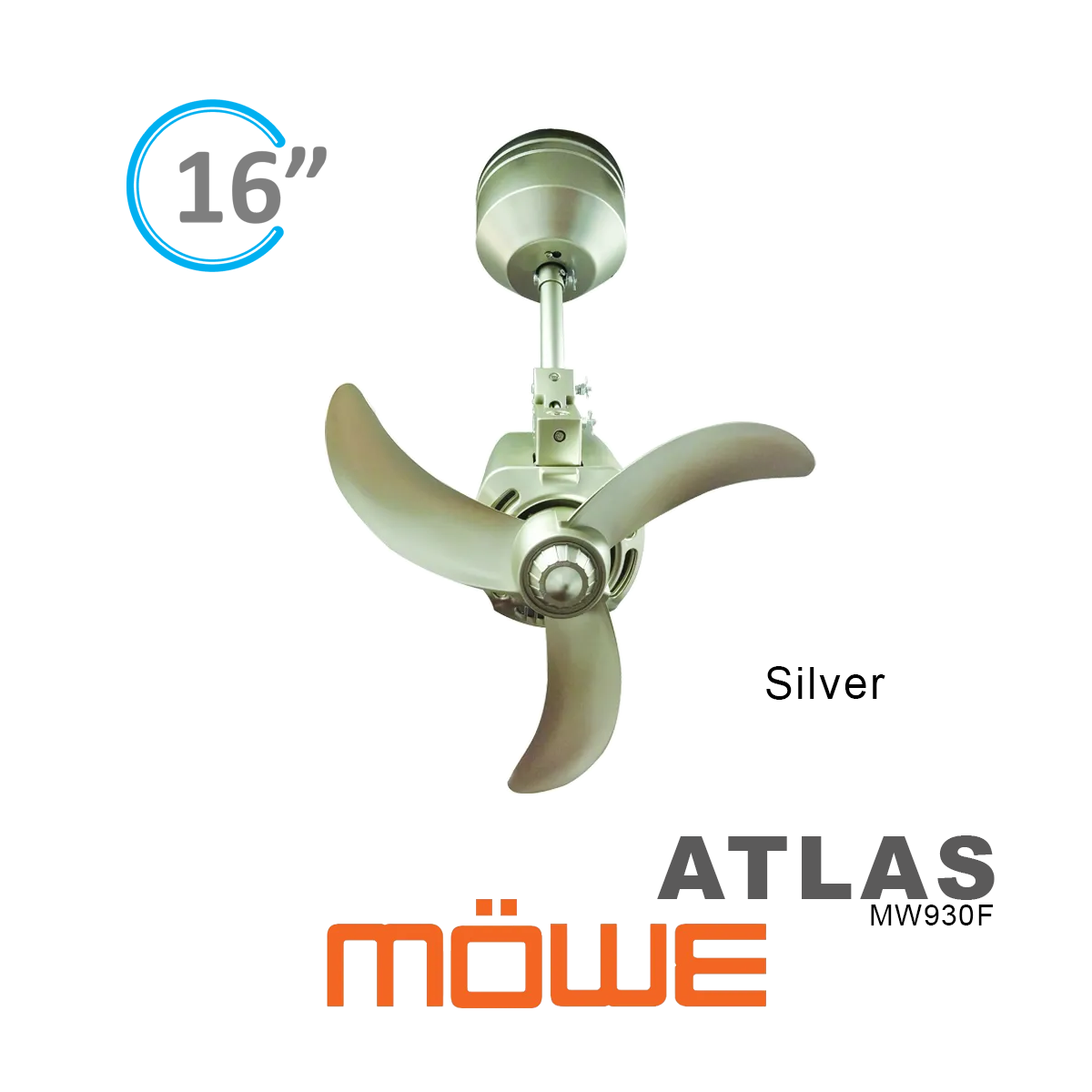 MOWE Atlas-16" Smart Corner Fan (Silver)