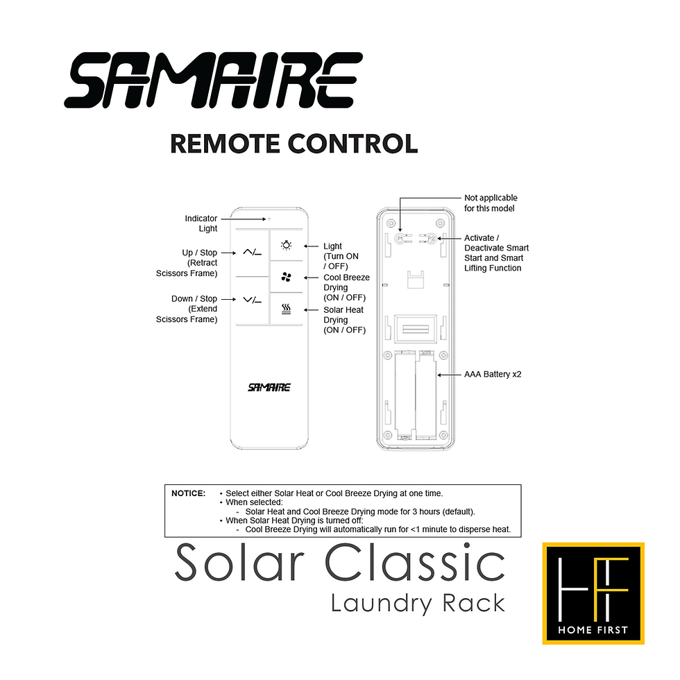 Thumbnail: Samaire Solar Classic Laundry Rack remote control guide