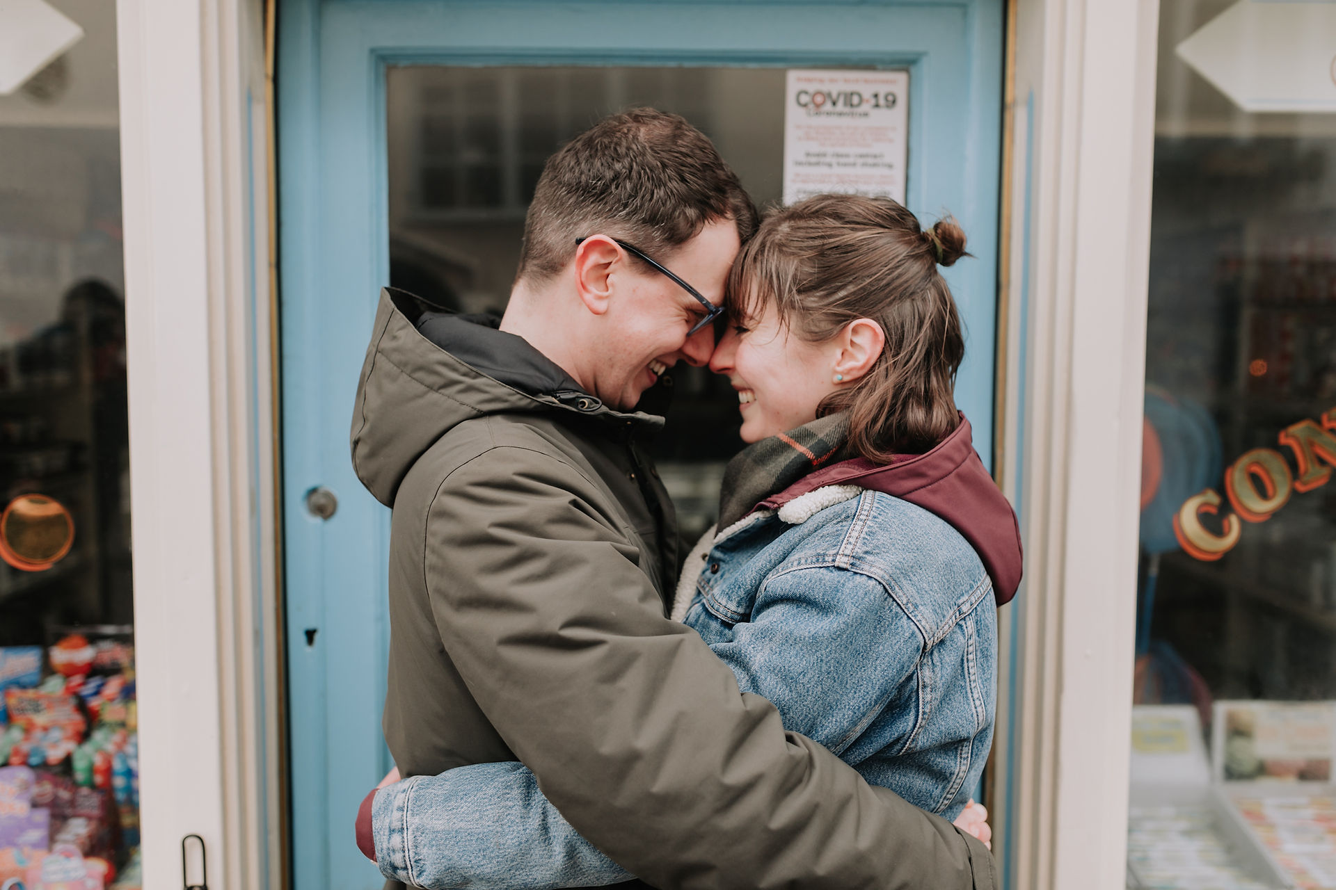 Yorkshire beach elopement engagement photoshoot