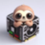 Playful cartoon of a sloth lounging inside a GPU unit.