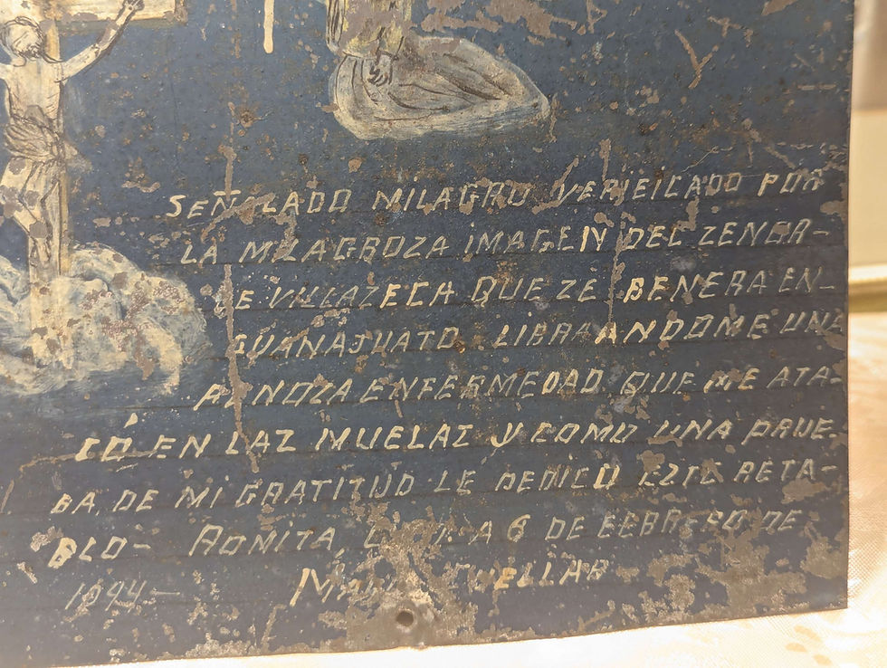 Thumbnail: Early Christo of Villaseca Retablo Oil on Tin Guanajuato