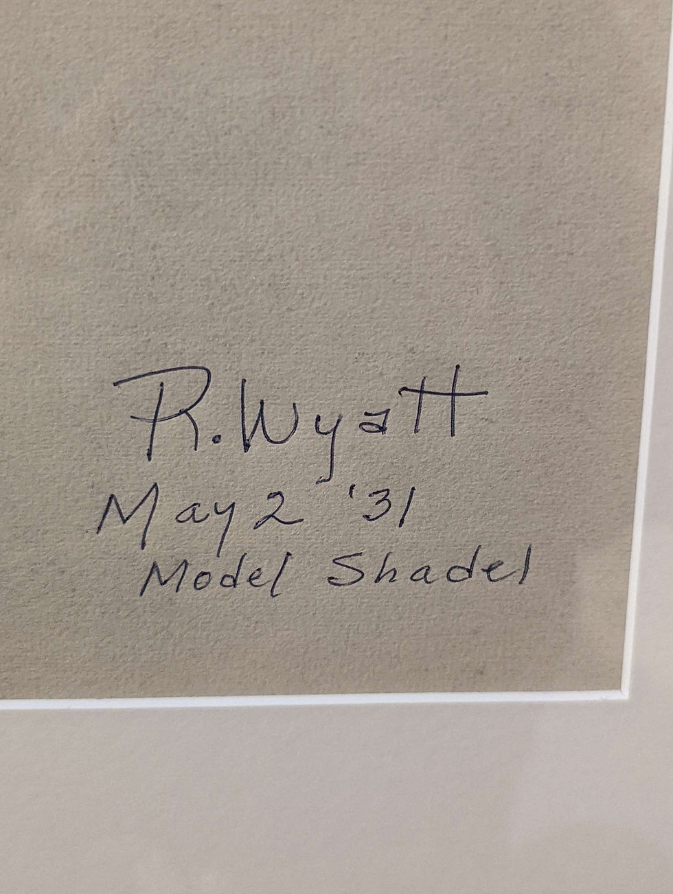 Thumbnail: 1931 Art Drawing of Shadel Charcoal on Artist Laid Paper