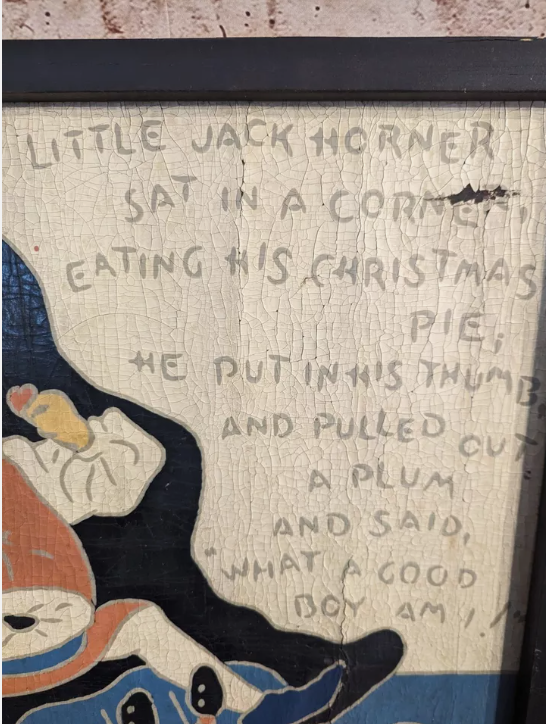 Thumbnail: 1937 Quaker Series Armstrong Nursery Rhyme Time Framed Linoleum Tiles