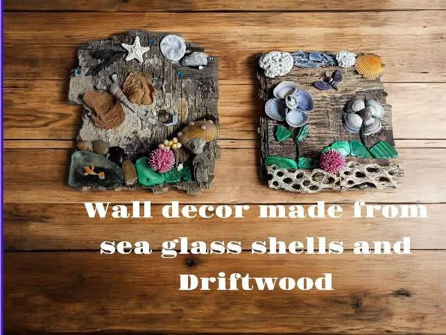 shell and wood wall decor