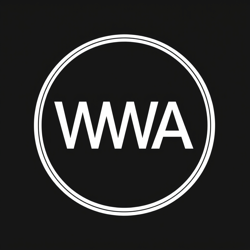 generate a logo for an architect company that says WWA. Use white and black as colors only