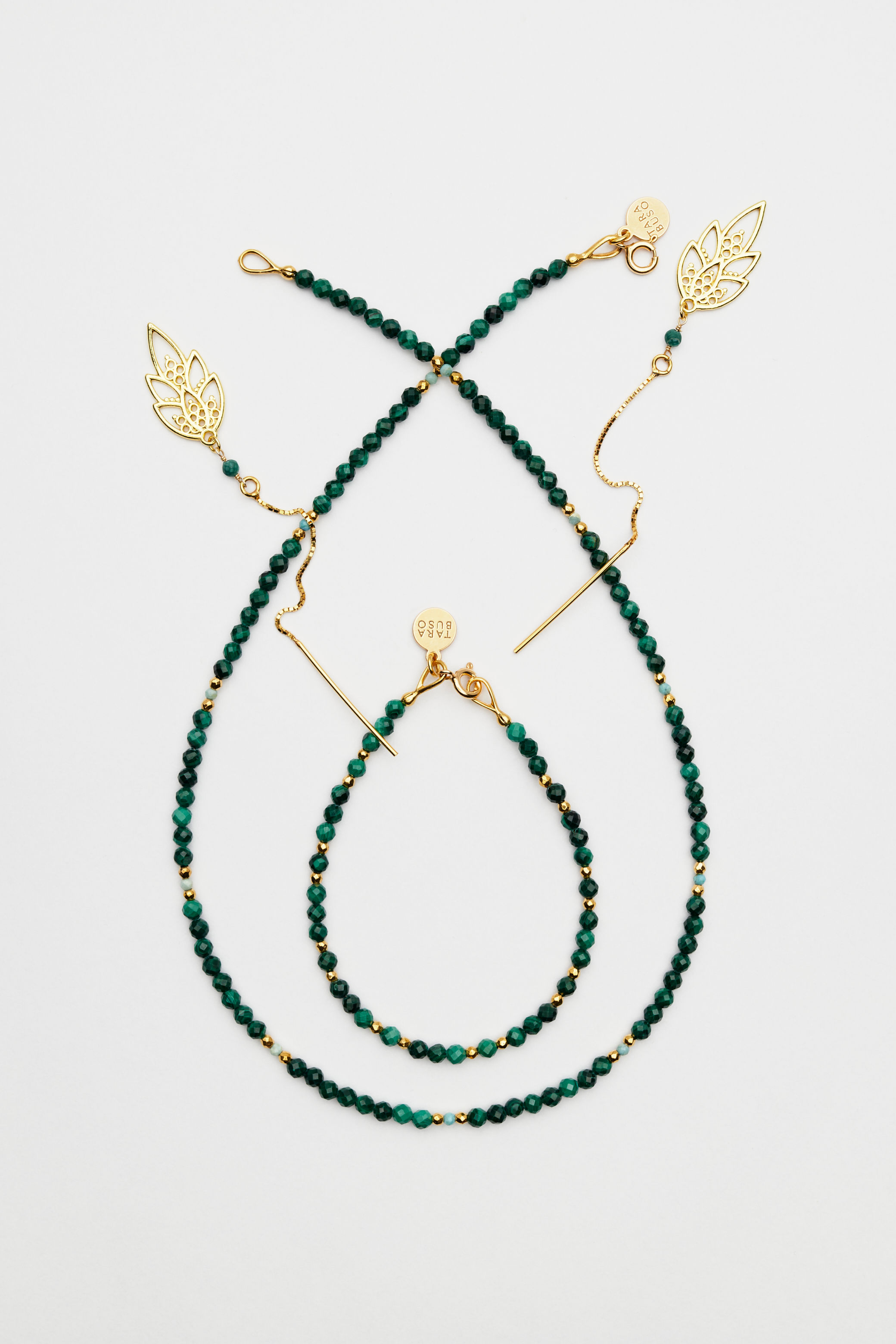 Komplet z malachitem