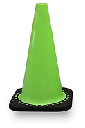 Cono vial verde de PVC para delimitación de áreas y seguridad industrial