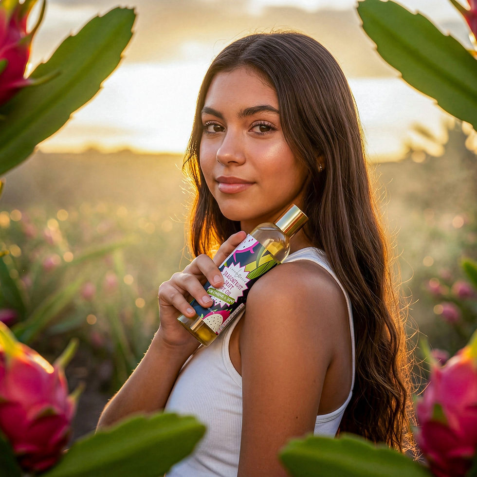 Dragonfruit Drift body oil with fresh dragonfruit ingredients, tropical body oil for tweens and teens