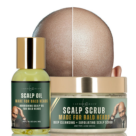 Scalp Care Duo – Oil & Scrub Combo for Bald Heads