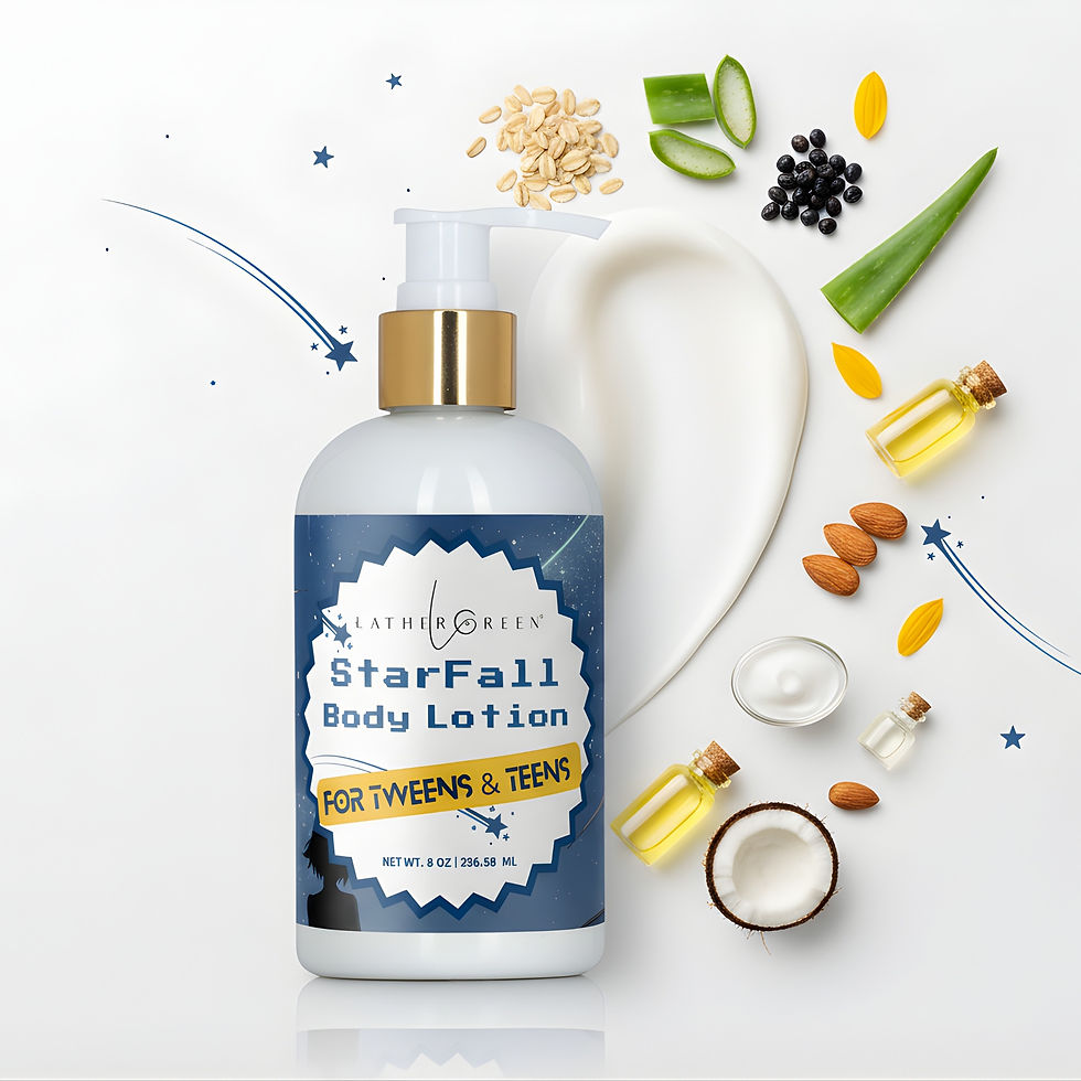 Thumbnail: StarFall body lotion with natural ingredients, gentle daily moisturizer for tweens and teens skincare