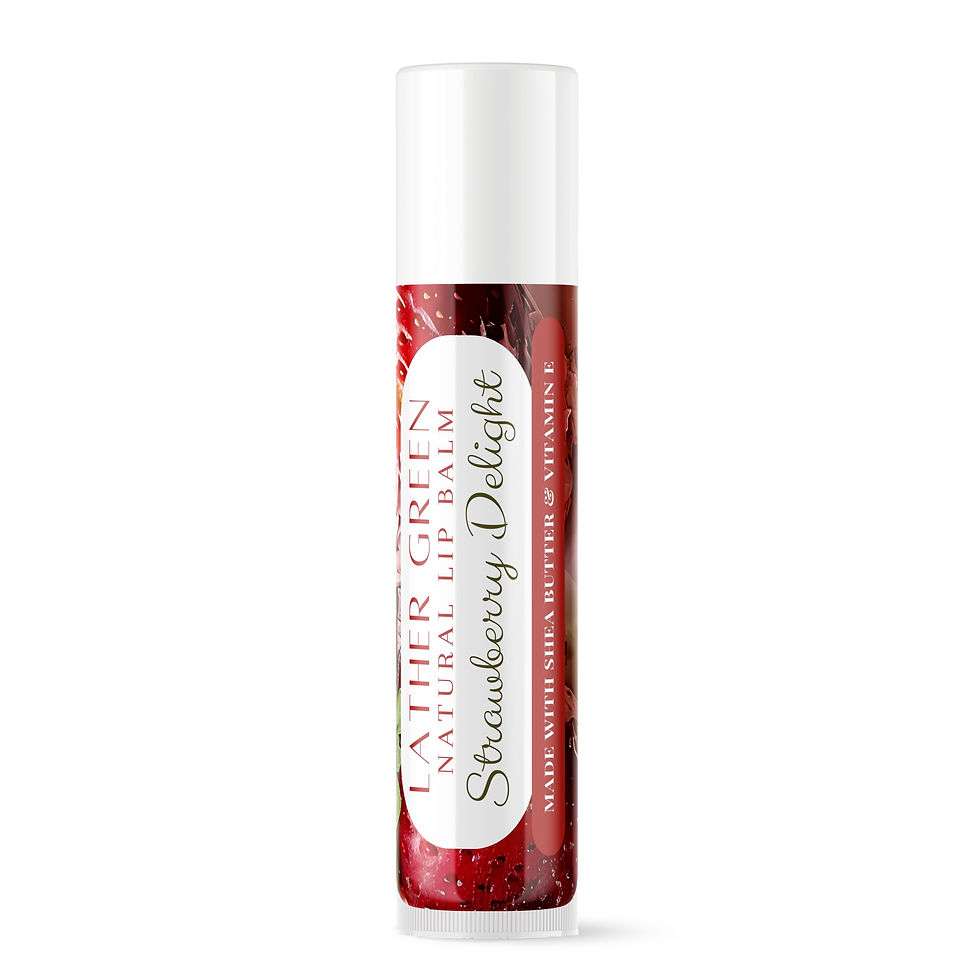 Thumbnail: Single LatherGreen Strawberry Delight Natural Moisturizing lip balm tube