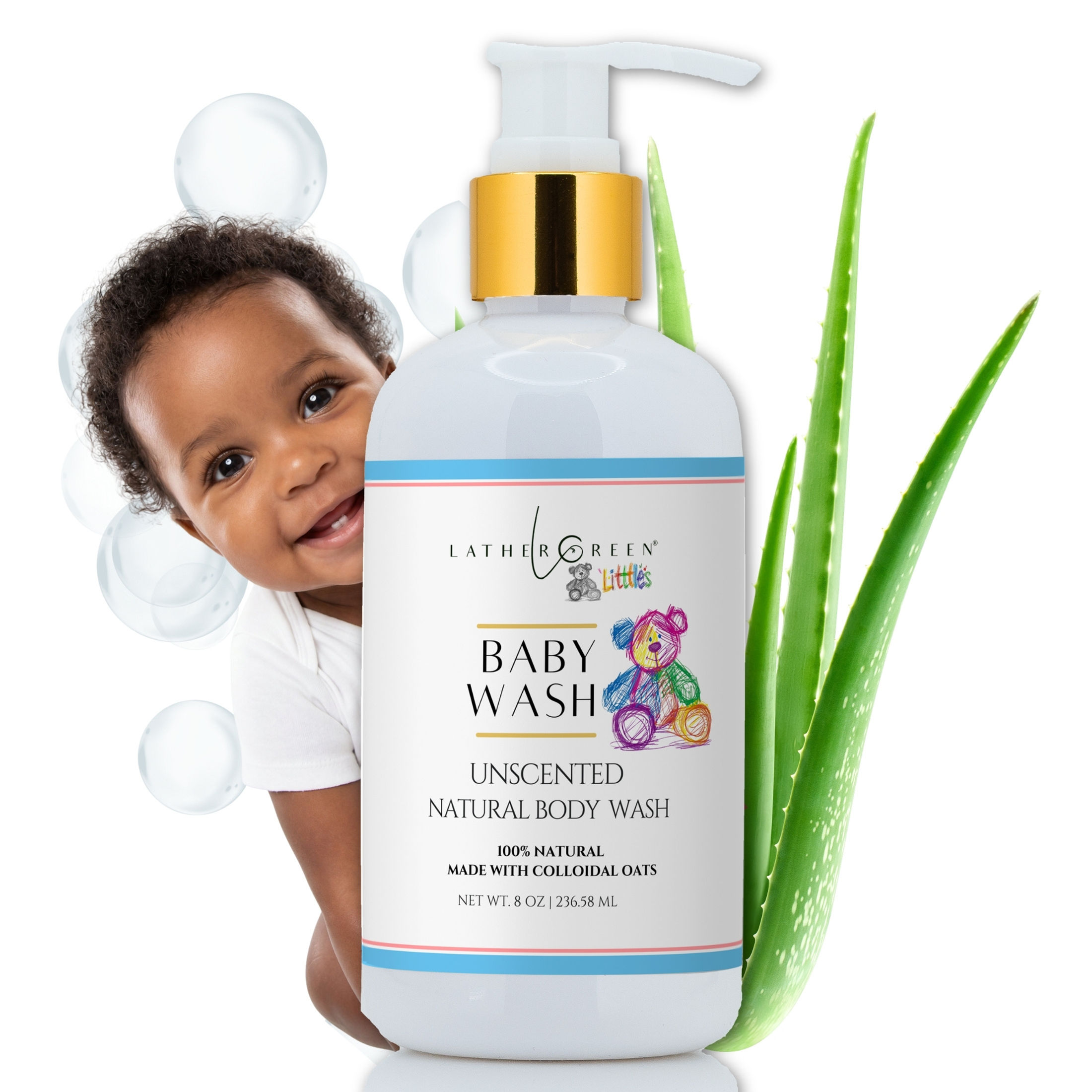 unscented baby wash for babies, gentle fragrance-free cleanser for delicate baby skin