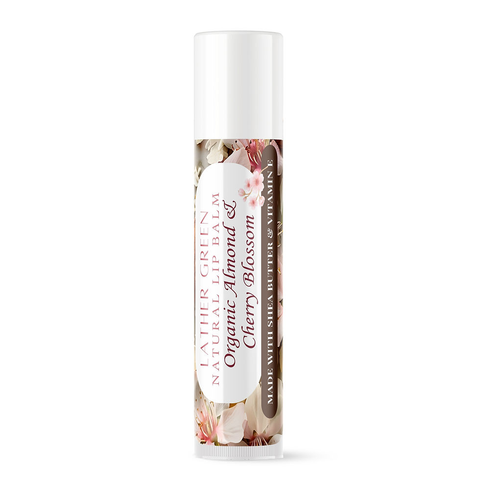 Thumbnail: Single LatherGreen Organic Almond and Cherry Blossom Natural Moisturizing lip balm tube