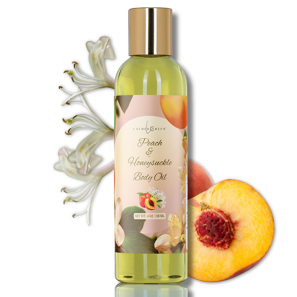Peach and Honeysuckle Body Oil for Women, Lightweight Moisturizing Body Oil for Soft Glowing Skin
