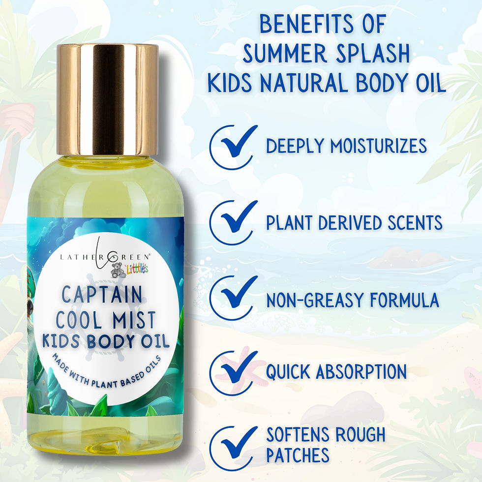 Thumbnail: Rainbow Drops Natural Body oil for Kids/Children/Toddlers LatherGreen Lather Green