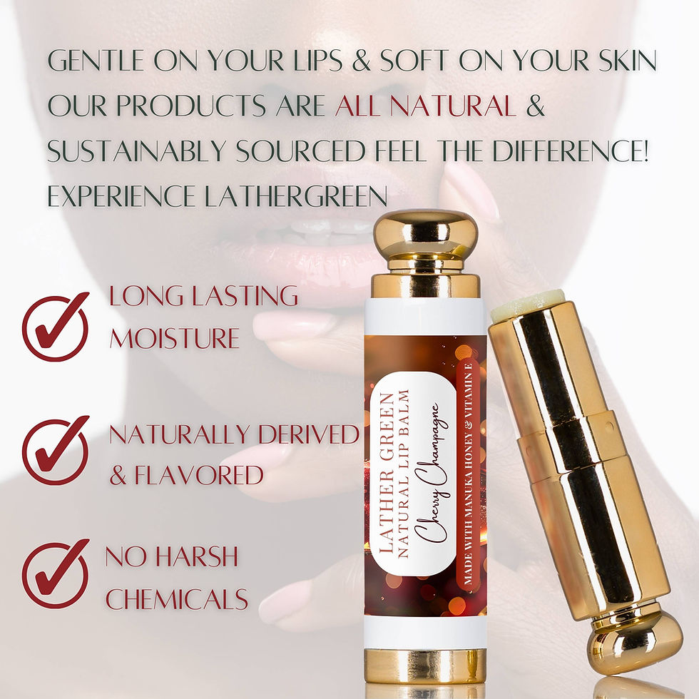 Miniatura: Candy Cane & Champagne LatherGreen all natural lip balm