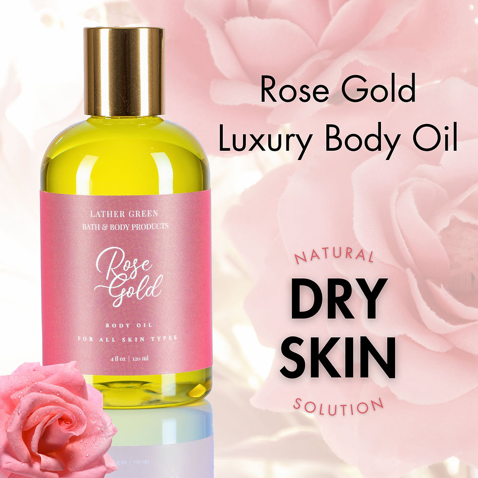 Thumbnail: LatherGreen Rose Gold Natural Body Oil for dry skin.