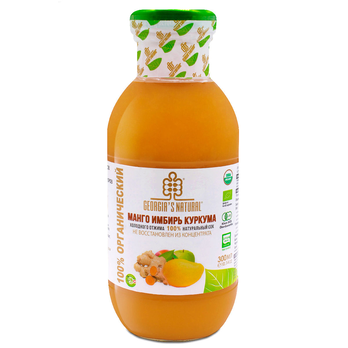 Сок манго/имбирь/куркума/фрукты х/о ORGANIC 300мл