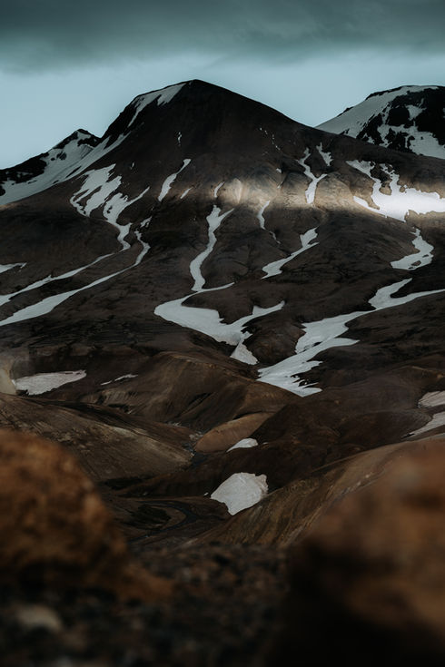 Rai de soleil sur les montagnes de Kerlingarfjöll